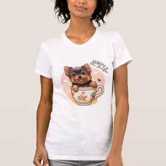 Yorkie Tea Cup "Simply Tea-Rrific" Women's T-Shirt
