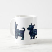 Yorkie Terrier Black Watercolor Silhouette Kaffeetasse (Vorderseite Links)