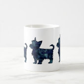 Yorkie Terrier Black Watercolor Silhouette Kaffeetasse (Mittel)