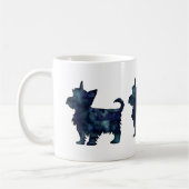 Yorkie Terrier Black Watercolor Silhouette Kaffeetasse (Links)