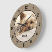 Yorkie Terrier Custom Round Clock Große Wanduhr (Winkel)