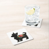 Yorkie Terrier Dog Breed Boho Silhouette Rechteckiger Pappuntersetzer (Vor Ort)