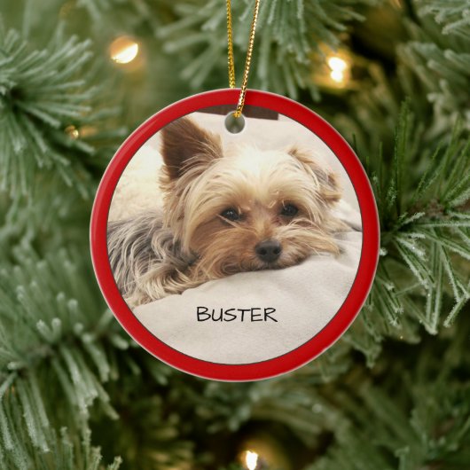 Yorkie Terrier Dog Personalisiert  Keramik Ornament (Baum)