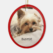 Yorkie Terrier Dog Personalisiert  Keramik Ornament (Links)