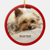 Yorkie Terrier Dog Personalisiert  Keramik Ornament (Hinten)