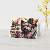 Yorkie Terrier Dog Yorkshire terroir Flora Karte (Gelbe Blume)