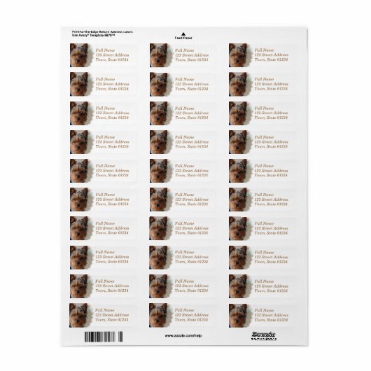 Yorkie Terrier Mailing Label (Vorne)