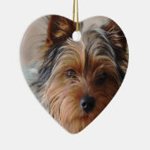 Yorkie Terrier Verzierung Keramikornament (Rechts)