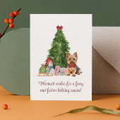 Yorkie Terrier Weihnachtswünsche Feiertage Feiertagskarte
