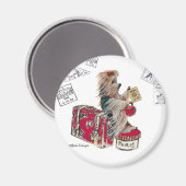 Yorkie Traveling Paris Magnet (Vorderseite/Rückseite)