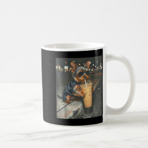 Yorkie trinkt eisgekühlten Kaffee lustiges Tier-Me Kaffeetasse