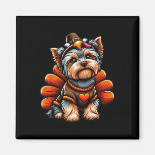Yorkie Truthahn-Outfit Süßer Yorkshire Terrier Hun Magnet