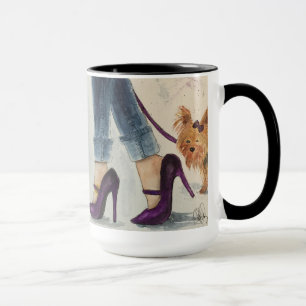 Yorkie u. Stilettswatercolor-Entwurfs-Tasse Tasse