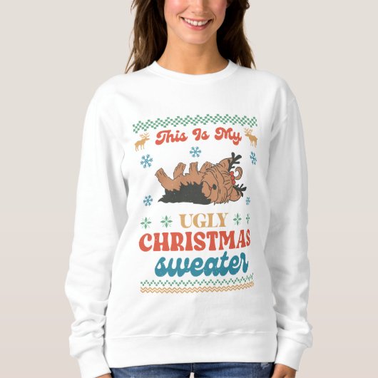 Yorkie Ugly Christmas Sweater Sweatshirt (Vorderseite)