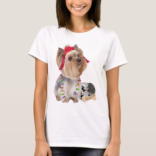 Yorkie Uhren für Sankt T-Shirt (Vorderseite)