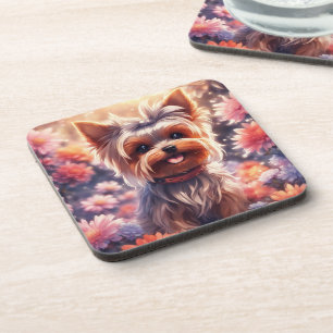 Yorkie- Untersetzer mit Korkrücken - Set von 6