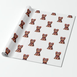 Yorkie Valentine's Day - White Geschenkpapier
