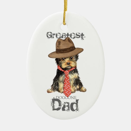 Yorkie Vater Keramik Ornament (Vorne)