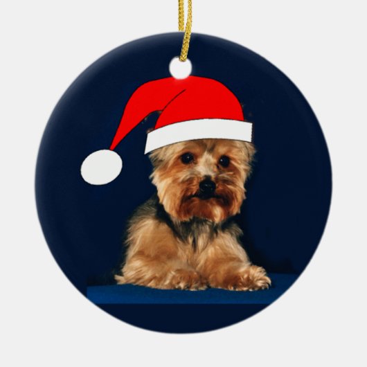 Yorkie Verzierungen Keramikornament (Vorne)
