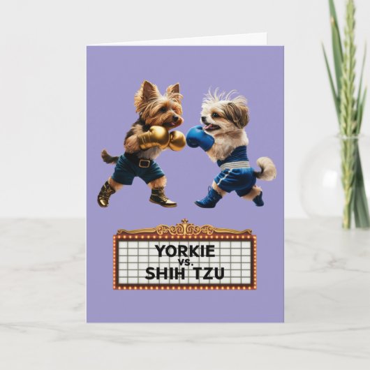 Yorkie vs. Shih Tzu Card Karte (Vorderseite)