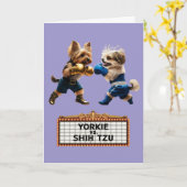 Yorkie vs. Shih Tzu Card Karte (Gelbe Blume)