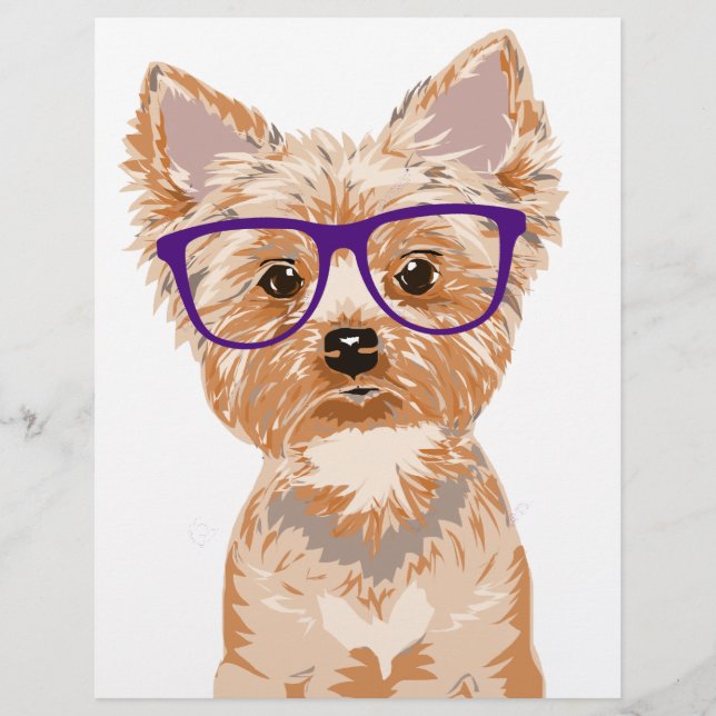 Yorkie Wearing Glasses (Vorderseite)