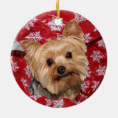 Yorkie Weihnachten Keramik Ornament (Hinten)