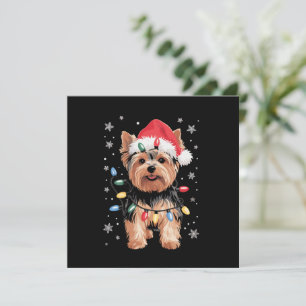 Yorkie Weihnachts Hund Lang Xmas Geschenk Einladung