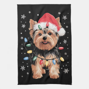 Yorkie Weihnachts Hund Lang Xmas Geschenk Geschirrtuch