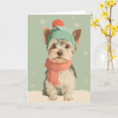 Yorkie-Weihnachtsgruß Karte (Gelbe Blume)