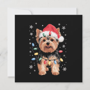 Yorkie Weihnachtshund Lang Xmas Geschenk Feiertagskarte