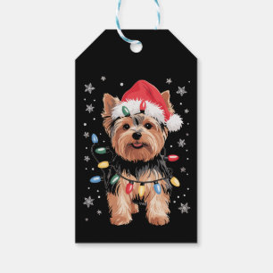 Yorkie Weihnachtshund Lang Xmas Geschenk Geschenkanhänger