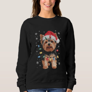 Yorkie Weihnachtshund Lang Xmas Geschenk Sweatshirt
