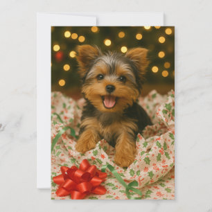 Yorkie-Weihnachtskarte Einladung
