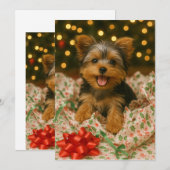 Yorkie-Weihnachtskarte Einladung (Vorne/Hinten)