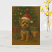 Yorkie-Weihnachtskarte Karte (Gelbe Blume)