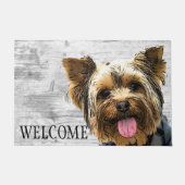 Yorkie Welcome Niedlich Dog Pet Yorkshire Terrier Fußmatte (Vorderseite)