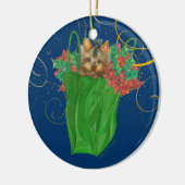 Yorkie Welpe Weihnachtsschmuck (Links)