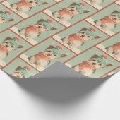Yorkie-Wintermuster Geschenkpapier (Ecke)
