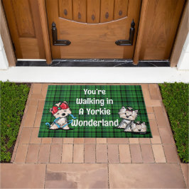 Yorkie Wonderland Christmas Doormat Fußmatte
