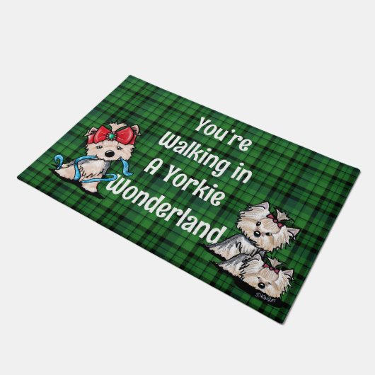 Yorkie Wonderland Christmas Doormat Fußmatte (Schrägansicht)