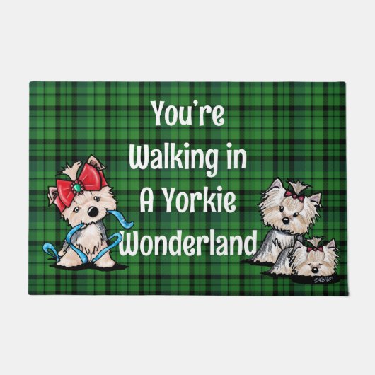 Yorkie Wonderland Christmas Doormat Fußmatte (Vorderseite)