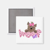 Yorkie Woof Magnet (Vorderseite/Rückseite)