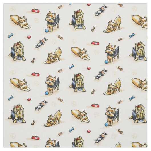 Yorkie World Natural White Stoff (Muster)