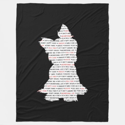 Yorkie/Wort-Kunst Yorkshires Terrier Fleecedecke (Vorderseite)