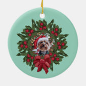 Yorkie Wreath Christmas Ornament (Hinten)