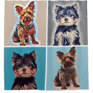 Yorkie Yorkshire Dog Duschvorhang