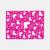 Yorkie Yorkshire Dog Pink Personalisiert Dog Blank Fleecedecke (Vorderseite (Horizontal))