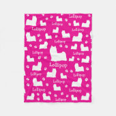 Yorkie Yorkshire Dog Pink Personalisiert Dog Blank Fleecedecke (Vorderseite)