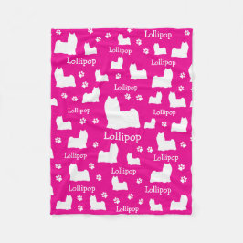 Yorkie Yorkshire Dog Pink Personalisiert Dog Blank Fleecedecke